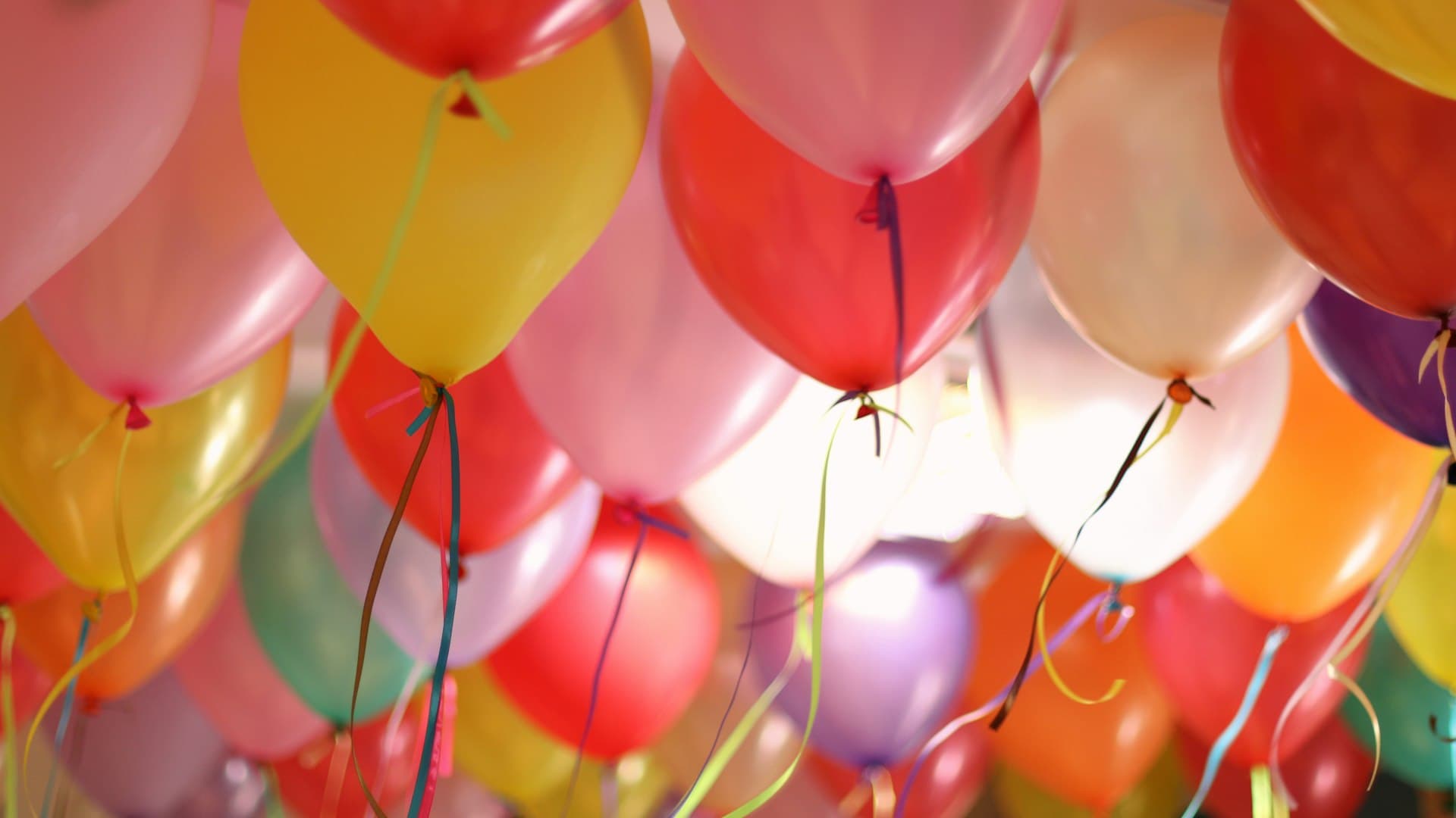 Colorful birthday celebration with balloons