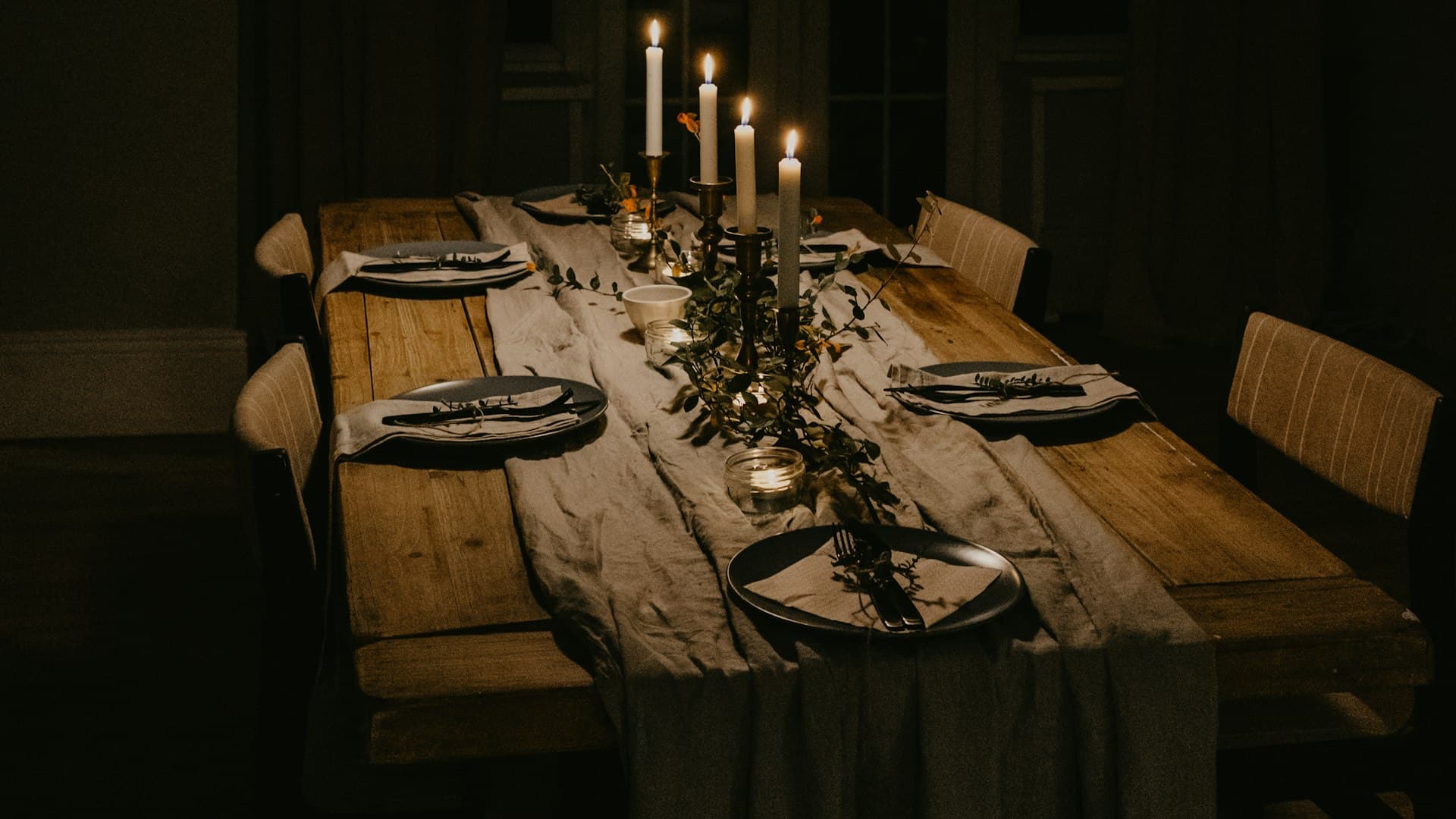 Romantic engagement party table setting